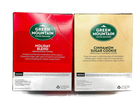 GEEGVV Pack 2 24 48 Cinnamon Sugar Cookie and Holiday Blend K-Cups Coffee Variety of Boxes - Ct Each, Ct Keurig Single
