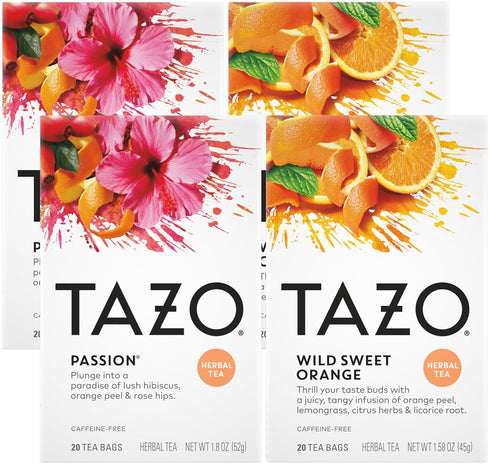 TAZO Tea Bags, Passion & Wild Sweet Orange Herbal Tea 20CT (2ea)