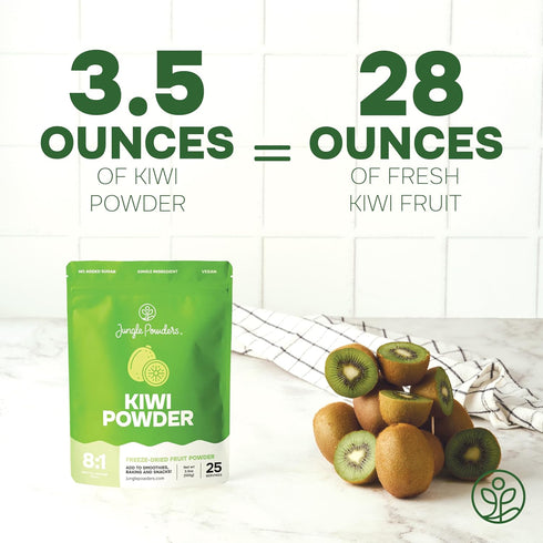 3.5 Jungle Powders Kiwi Fruit Powder Ounce Bag Freeze Dried Kiwi Smoothie Whole Fruit Juice Powder for Baking
