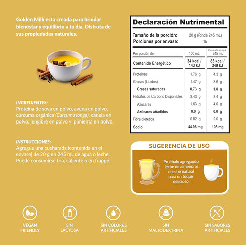 15 (300g) Golden Milk Latte Powder No Sugar Added Turmeric Drink Mix, Dairy Free, Servings THE MIX SUPERFOODS
