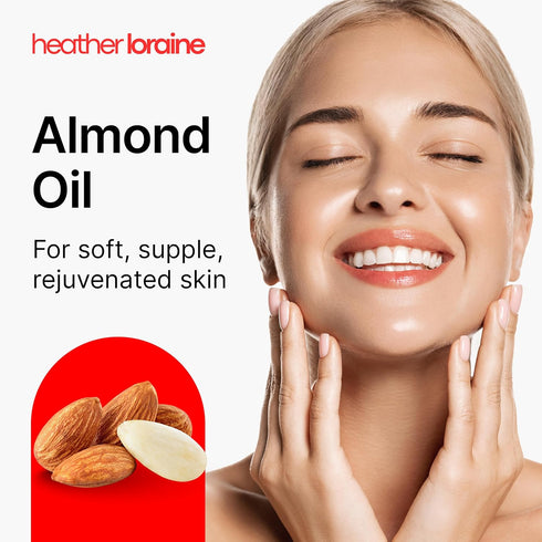 Heather Loraine 16 Oz Almond Oil, Single-Ingredient Carrier Oil for Face, Hair & Body, Fragrance Free, Fl