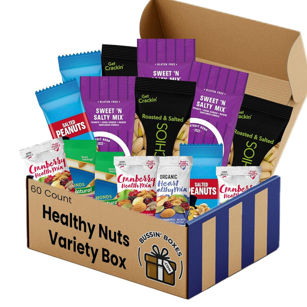 Healthy Nuts Variety Pack 60 Count Box of Salted Cashews, Almonds, Peanuts,