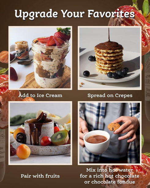 16 oz, Pack 1 Rawmio Chocolate Hazelnut Spread - Stone-Ground Choco Hazelnut Butter with Dietary Fiber, Iron, & Calcium