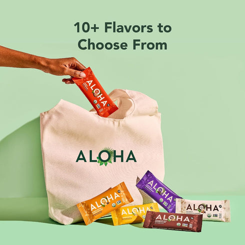 1.98-Ounce (Pack 12) ALOHA Organic Plant Based Protein Bars, Vanilla Almond Crunch, Bars