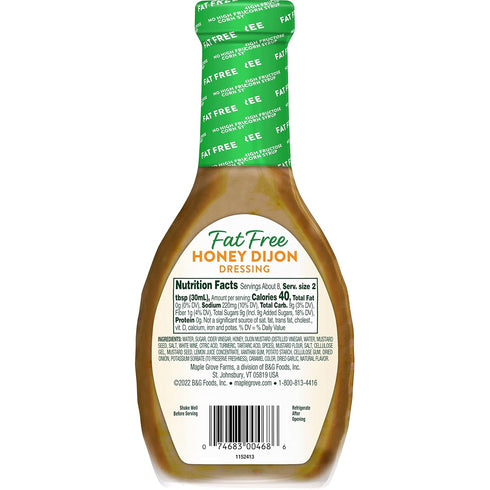 8 oz Maple Grove Farms Fat Free Honey Dijon Dressing