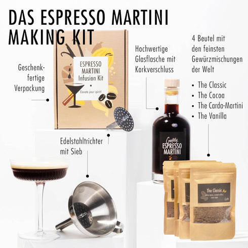 Espresso Martini Infusion Kit | Homemade Cocktails Kit | Espresso Martini Kit | Natural Cocktail Blends | Gift for Men