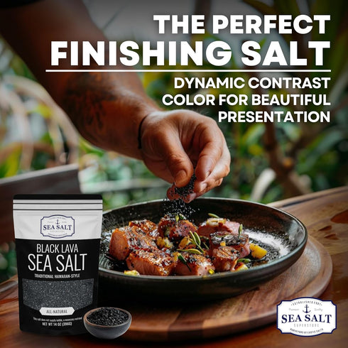 5 lb Black Lava Hawaiian Sea Salt Infused with Activated Charcoal Hawaiian-Style Black Salt for Seasoning, Grilling