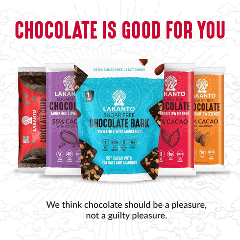 (8 oz Pack 3) Lakanto Sugar Free Chocolate Chips - Monk Fruit Sweetener and Erythritol, Perfect for Baking, Pancakes