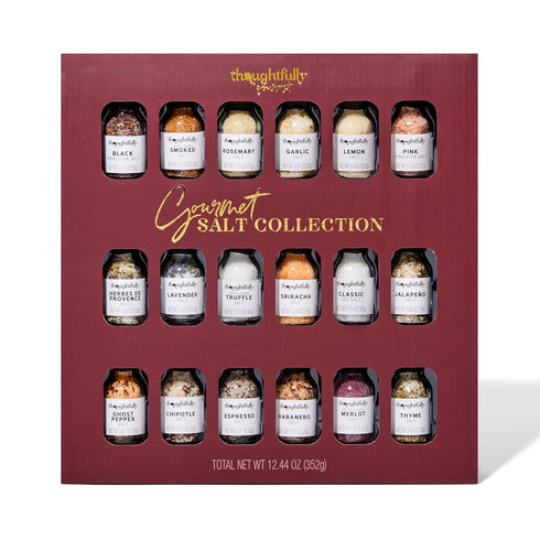 Set, Set 18 Thoughtfully Gourmet, Gourmet Salt Sampler Collection Gift Vegan and Vegetarian, Uniquely Flavored