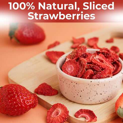 4 Oz, 100% Anna and Sarah Freeze Dried Slice Strawberries Natural Sliced Fruit, Great for Healthy Snacks, Smoothies