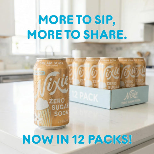 0 0 12oz (1 Count) Nixie Organic Zero Sugar Soda, Cream Soda, Sugar, Calories, Healthy Soda Pop, Non-GMO, Caffeine