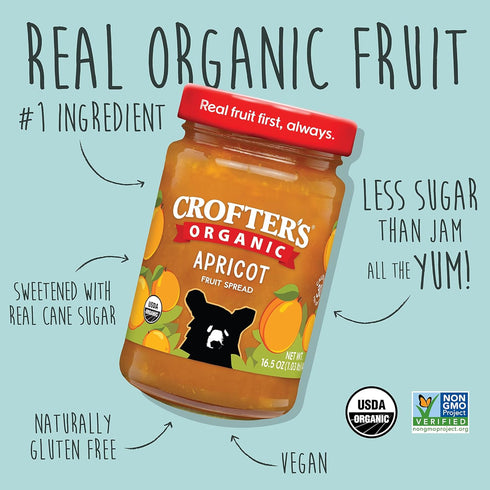 Crofters 16.5 oz Fruit Spread Organic Premium Apricot