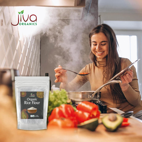 2 LB Jiva Organics Premium White Rice Flour Bag - Gluten Free, Non GMO
