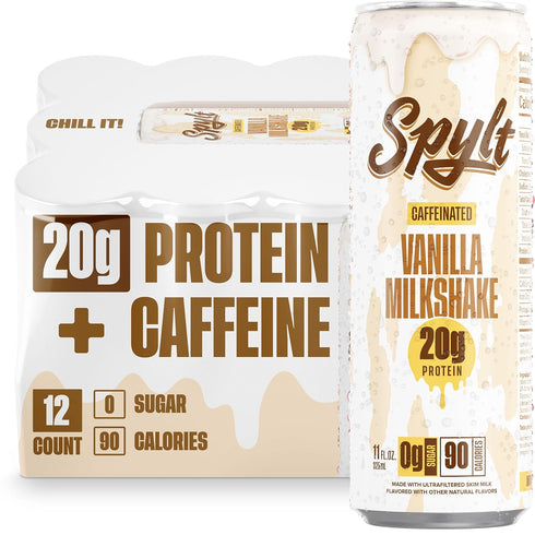 Spylt High Protein Vanilla Milkshake with 60mg Caffeine & 20g Protein -