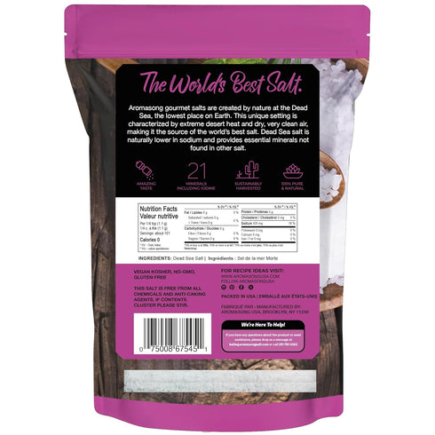(2.43 LB.) (12 OZ) Set Aromasong Organic Coarse Sea Salt with Black Peppercorn Grinder, Mill Refill Combo for Cooking