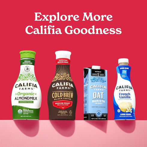 32 Oz (Pack 6), 100% Califia Farms - Pure Black Medium Roast Cold Brew Coffee, of Arabica, Shelf Stable, Plant Based