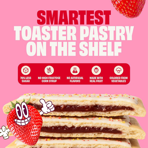 70% 36 Count Smart Tart Toaster Pastries - No Artificial Colors or Flavors, Less Sugar, Healthy Kids Snacks, Frosted