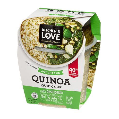 6-Pack Kitchen & Love Basil Pesto Quinoa Quick Meal | Gluten-Free, Ready-to-Eat, No Refrigeration Required