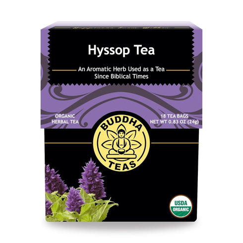 Buddha Teas Organic Hyssop Tea - OU Kosher, USDA Organic, 18 Bleach-Free Tea Bags