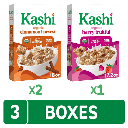 Pack (3 Kashi Breakfast Cereal, Organic, Whole Grain, Variety Boxes)