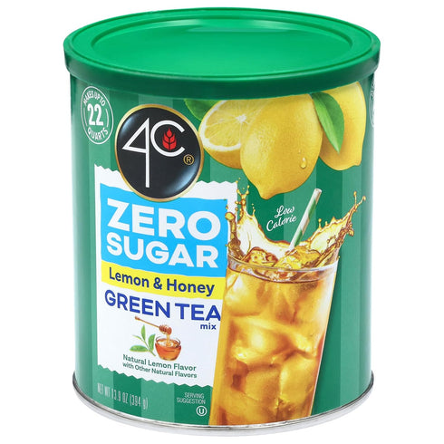 4C Zero Sugar Powdered Drink Mix Cannisters, Green Tea 1 Pack, 22