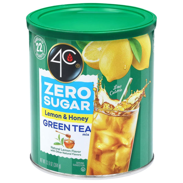 4C Zero Sugar Powdered Drink Mix Cannisters, Green Tea 1 Pack, 22