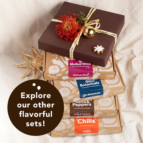 Set 6 6 Set Salt & Pepper Gift Box l Spice & Seasoning for Cooking l Salts & Peppers - Himalayan, Hawaiian, Lemon