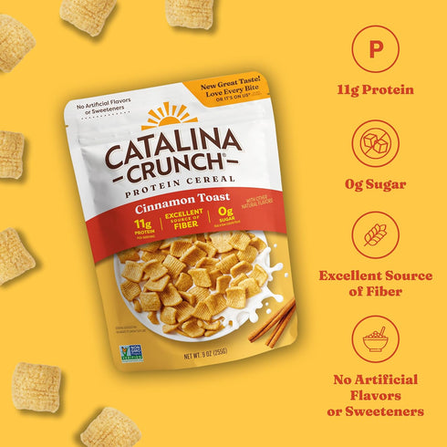 11g Pack (Pack 4) Packaging Catalina Crunch Protein Cereal | Sugar Free Breakfast Cereal with of Protein | Gluten Free