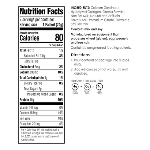 BariWise Protein Hot Chocolate, Low Sugar, Low Carb, Keto Friendly & Gluten Free (7ct)