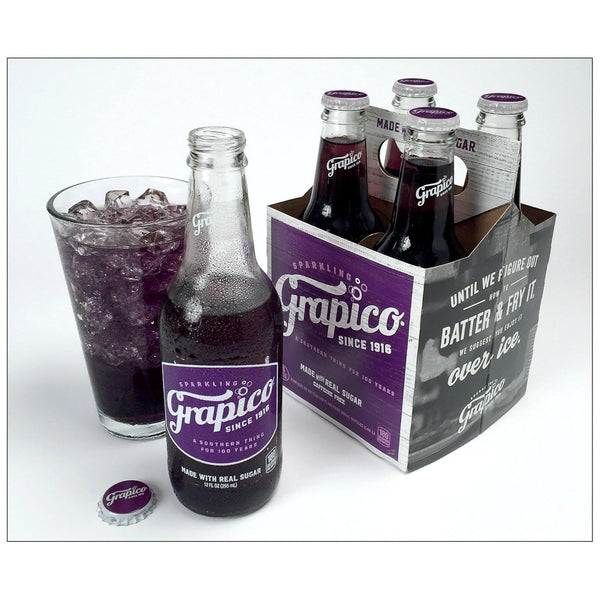 Grapico 4 pack of 12 oz Glass Bottle Soda Pop Soft Drink