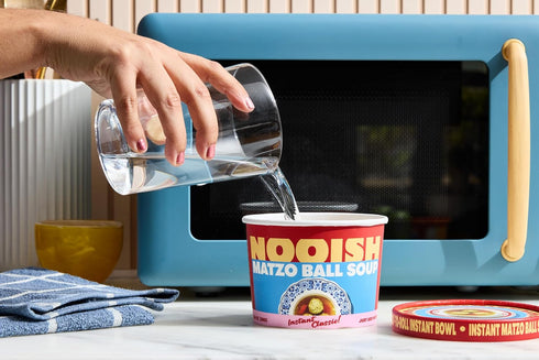 (4 pack) NOOISH Instant Matzo Ball Soup | Kosher, Pareve, Vegetarian | Just add water, ready in minutes | Clean