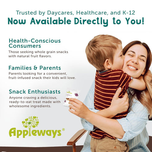 1 oz 20 Count Appleways Whole Grain Granola Bites, - Crispy Nut Free Snacks for Office, School, Work & Grab-and-Go