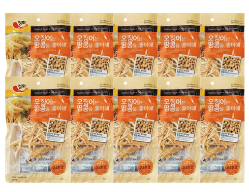 caincosmetic Korean Grilled Squid with Peanut Butter Flavor - Dried Seafood Snack, Savory