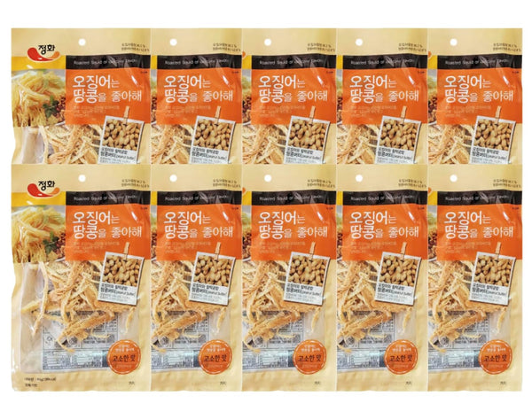 caincosmetic Korean Grilled Squid with Peanut Butter Flavor - Dried Seafood Snack, Savory