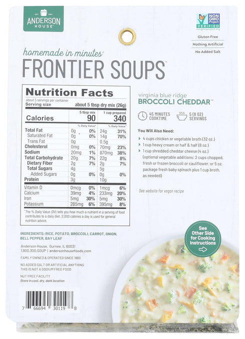Frontier Soups 5 OZ Broccoli Cheddar Mix