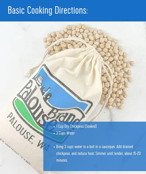 5 lbs Palouse Brand Certified Glyphosate Residue Free Chickpeas | Garbanzo Beans | | Family Farmed in Washington State