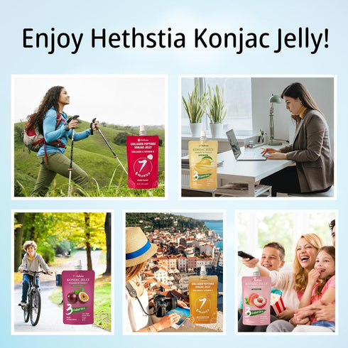 10 Pack Hethstia Konjac Jelly Pouch Drinkable Mango Flavor, | Low Calorie | Sugar Free, Keto, Vegan, Gluten-Free, Low