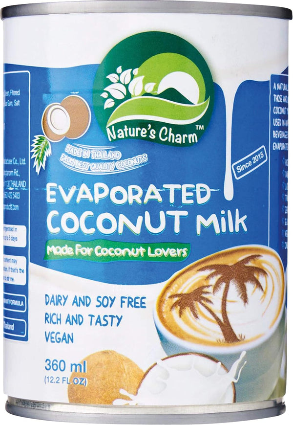 Nature's Charm Evaporated Coconut Milk, 0g Trans Fat, Vegan Friendly, Halal, Dairy Free, Gluten