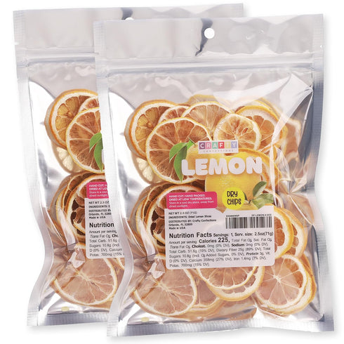 Premium Dried Lemon Slices Dehydrated Lemons 2.5 OZ (71 g) -2 Bags