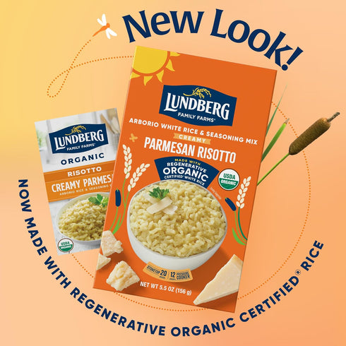 5.5 Lundberg Organic Creamy Parmesan Risotto Seasoned Rice - Regenerative Organic Certified Arborio Rice & Seasoning