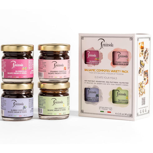 PENINSOLA Balsamic Compote Pack of 4 - Fruit Spread with Balsamic Vinegar