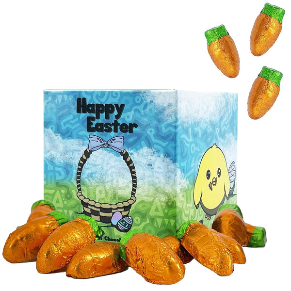 The Dreidel Company Easter Carrots Chocolate, Multicolored Foil Wrapped Milk Chocolate in