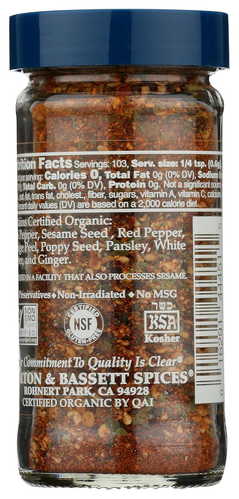 Bassett 2.2 oz Morton & Organic Togarashi | Japanese Spice Blend for Rice, Seafood & Stir-Fries | Gluten Free, Salt