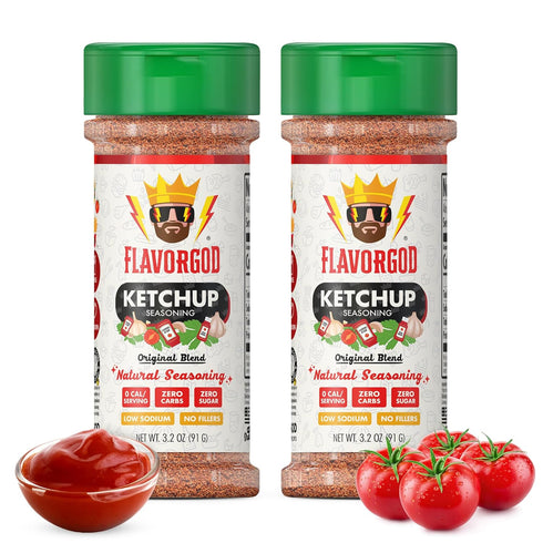 Flavor God 2 Bottles Ketchup Seasoning Mix Natural Healthy Spice Blend For