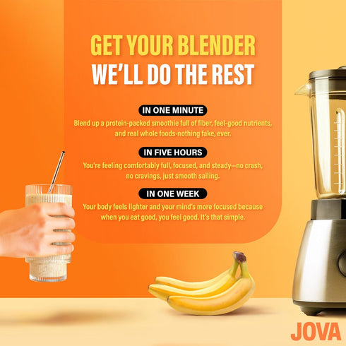 22g 10g 10g Omega-3 6-Pack JOVA Superfood Peanut Butter Shake | Protein, Fiber, Collagen, (Whole Foods: Oats, Peanuts