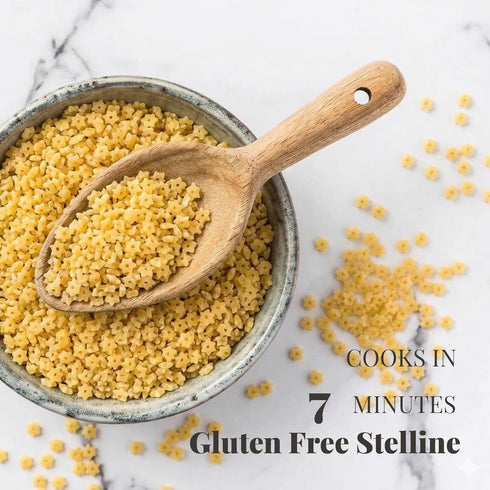 No.478, 14.1 oz (Pack 2) Granoro Gluten Free Stelline Star Pasta Italian Pastina Small Star Soup Pasta, Corn Rice