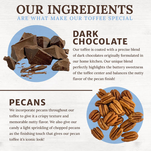 (5 Chapel Hill Pecan and Dark Chocolate Toffee, Natural and Gluten Free, Delicious Toffee Squares Ounce)