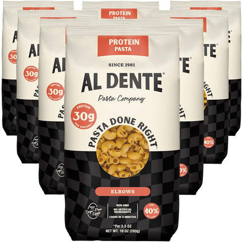 Al Dente Protein Pasta Elbows 30g High Protein, Lower Carb, High Fiber.