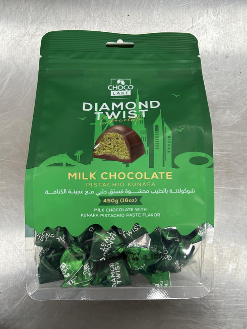 Generic Packet Diamond Twist Pistachio Kunafa Dubai Chocolate Small Bars Premium Middle Eastern Dessert with Crunchy