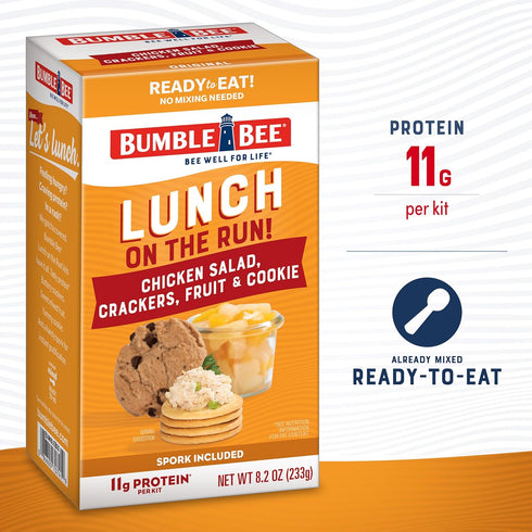 8.2 oz Bumble Bee Lunch On The Run Chicken Salad with Crackers Kit, - Ready to Eat, Includes Crackers, Cookie & Mixed